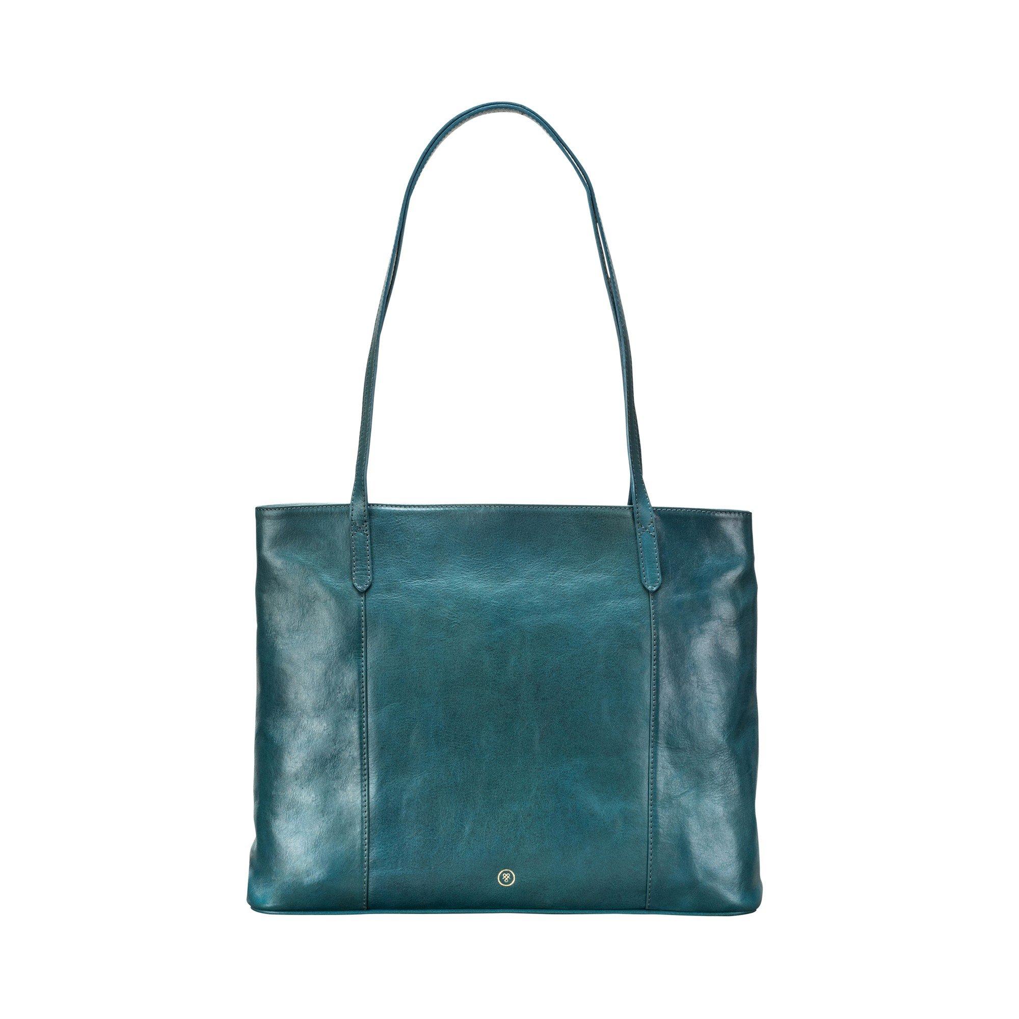 Image of Athenea - Leder Shopper Damen Petroleumblau ONE SIZE