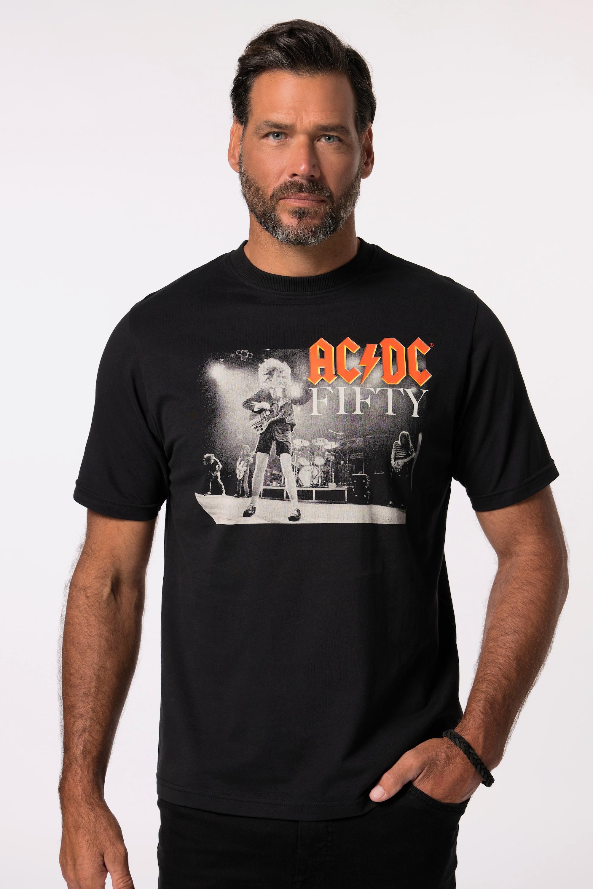 JP1880  T-shirt JP1880 dedicata alla band AC/DC con mezze maniche nero 