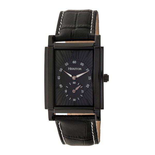 Image of Frederick Lederarmbanduhr Herren Schwarz ONE SIZE