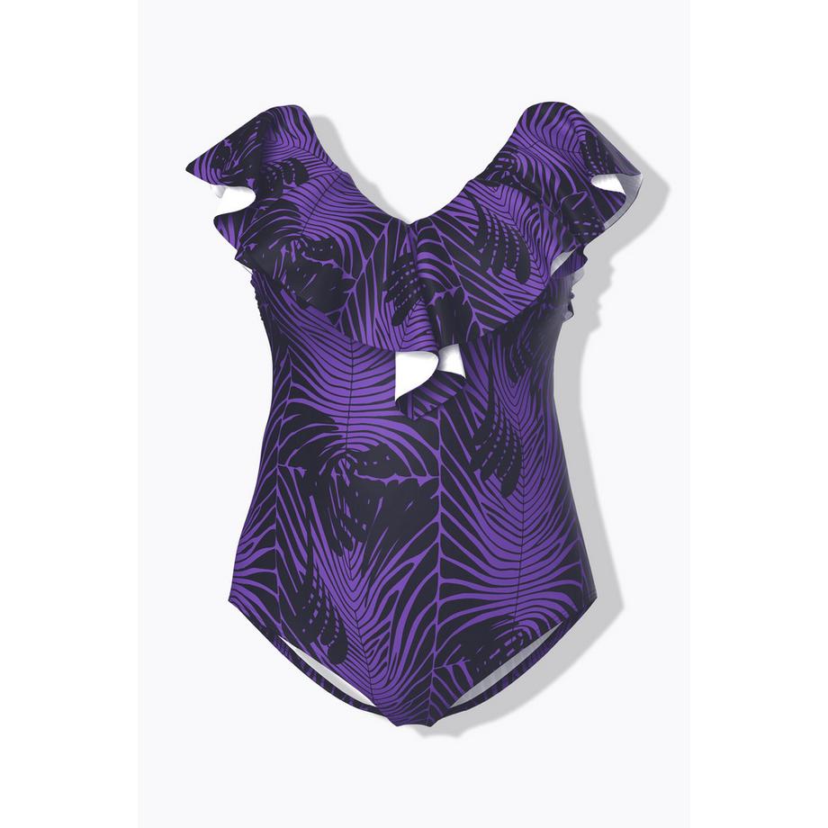 Ulla Popken Costume da bagno Fantasia Serpente Coppe Morbide Volant Riciclato  