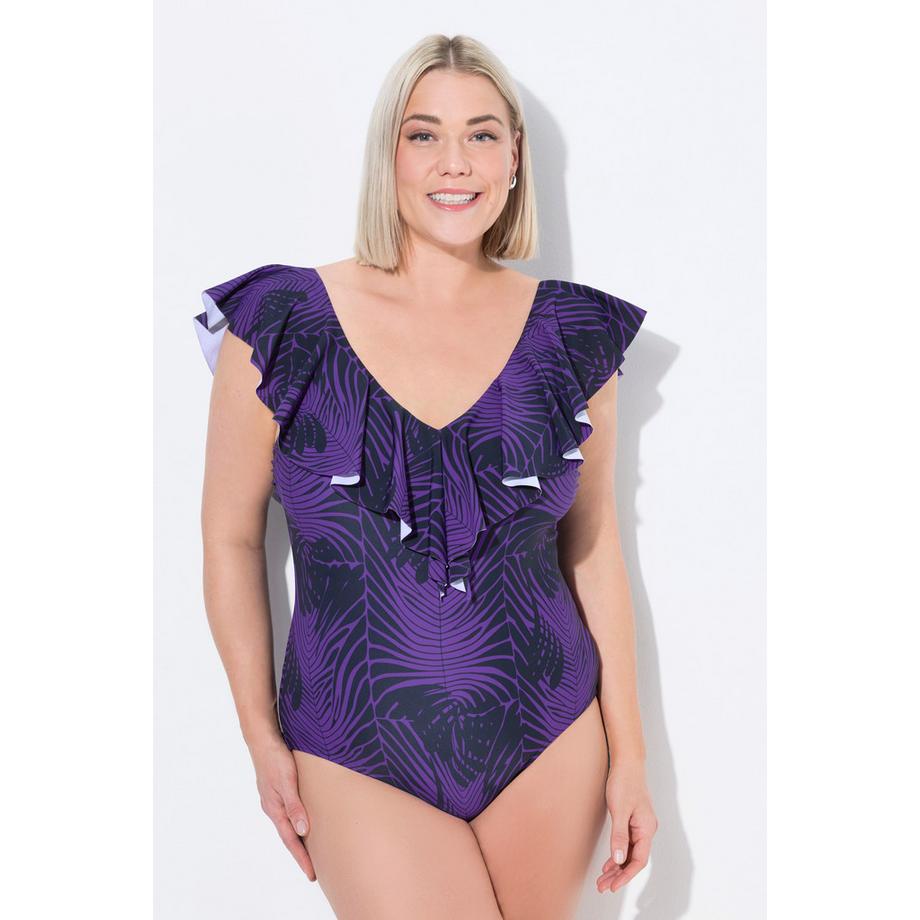 Ulla Popken Costume da bagno Fantasia Serpente Coppe Morbide Volant Riciclato  