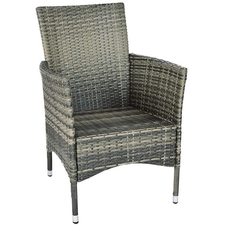 Northio Gruppo di sedute da giardino in polyrattan, set da balcone con cuscini di seduta  