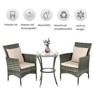 Northio Groupe de sièges de jardin en polyrotin, ensemble de balcon avec coussins de siège  