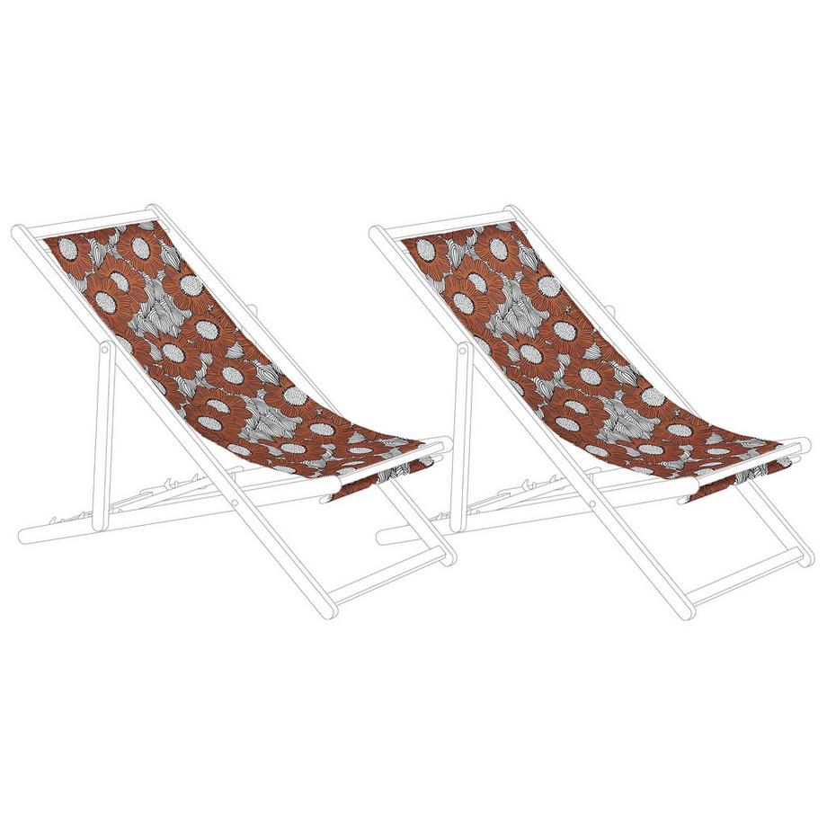 Beliani  Lot de 2 tissus de remplacement pour chaises longues en Polyester Rétro ANZIO/AVELLINO 