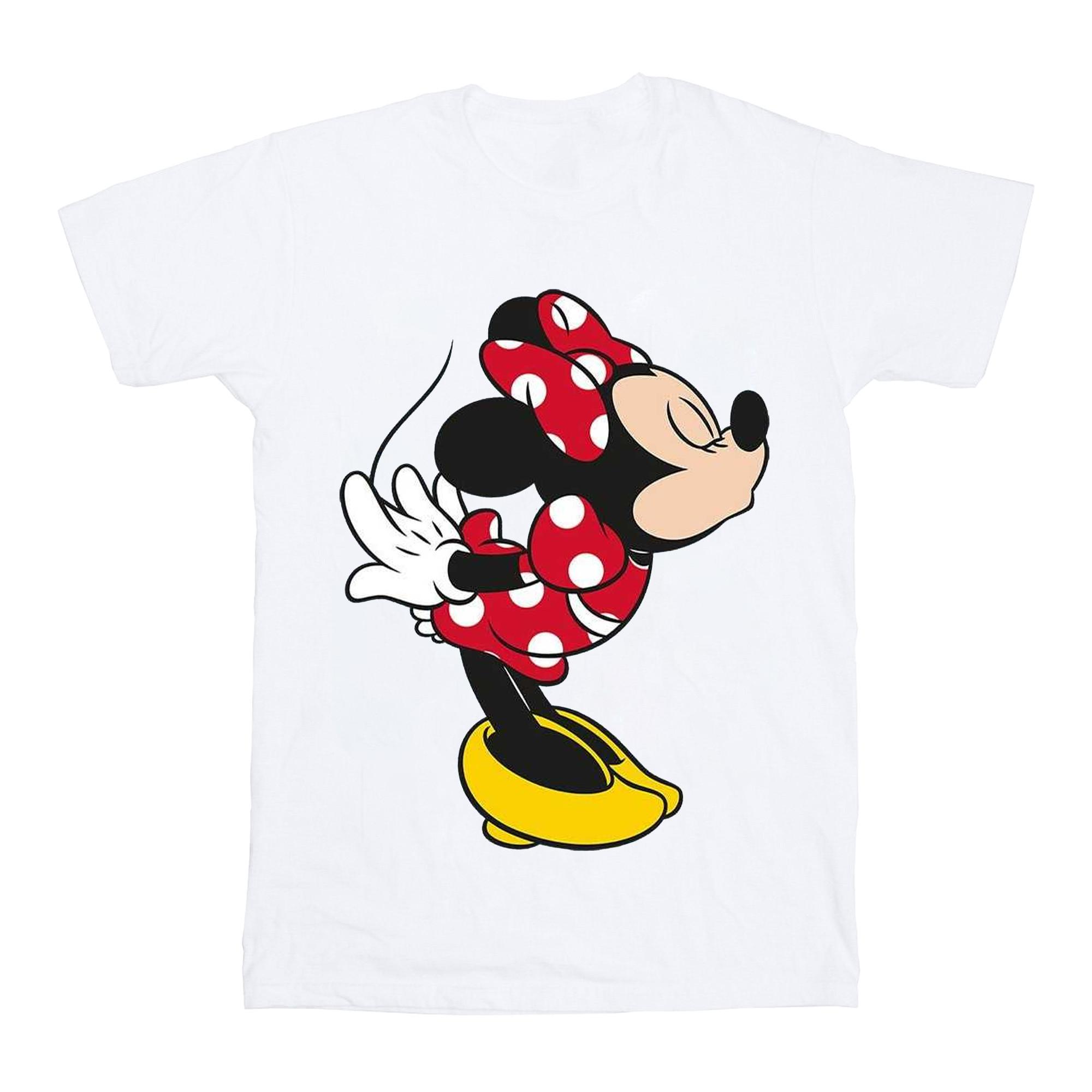 Image of Minnie Mouse Split Kiss Tshirt Unisex Weiss 104