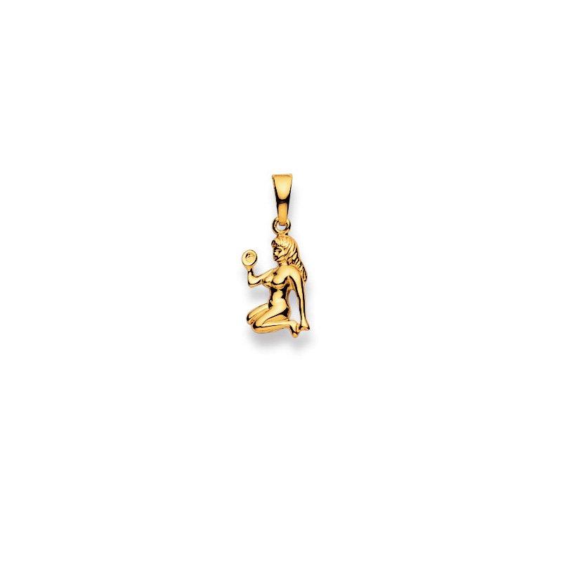 MUAU Schmuck  Pendentif signe du zodiaque vierge en or jaune 750, 20x8mm 