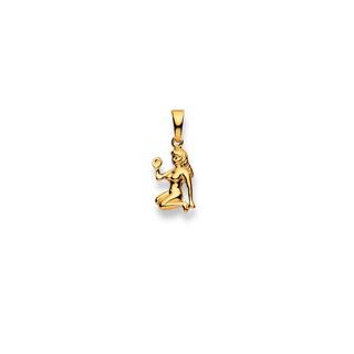 MUAU Schmuck  Pendentif signe du zodiaque vierge en or jaune 750, 20x8mm 