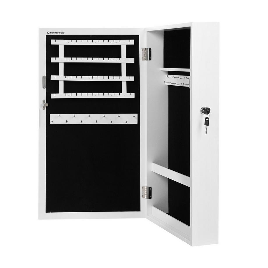 Calicosy  Eleganter Schmuckspiegelschrank zur Wandmontage mit Schloss 