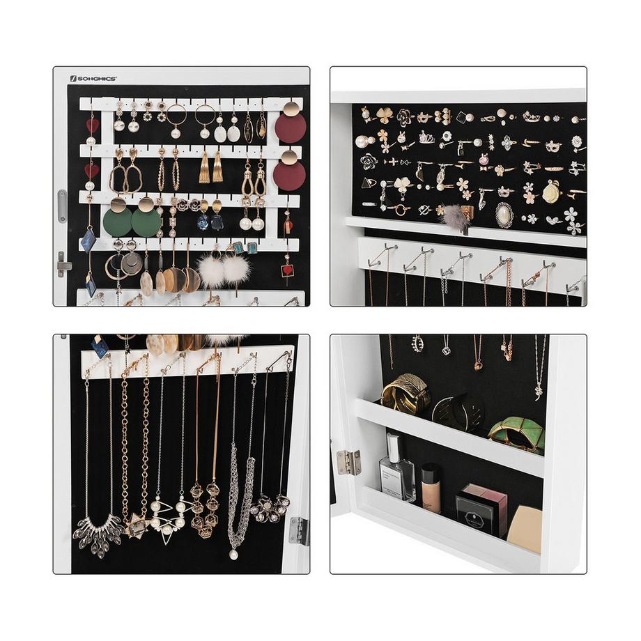 Calicosy  Eleganter Schmuckspiegelschrank zur Wandmontage mit Schloss 