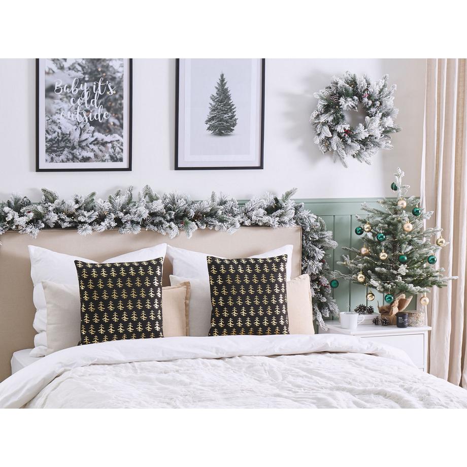 Beliani Dekokissen 2er Set aus Baumwolle Modern LEROY  