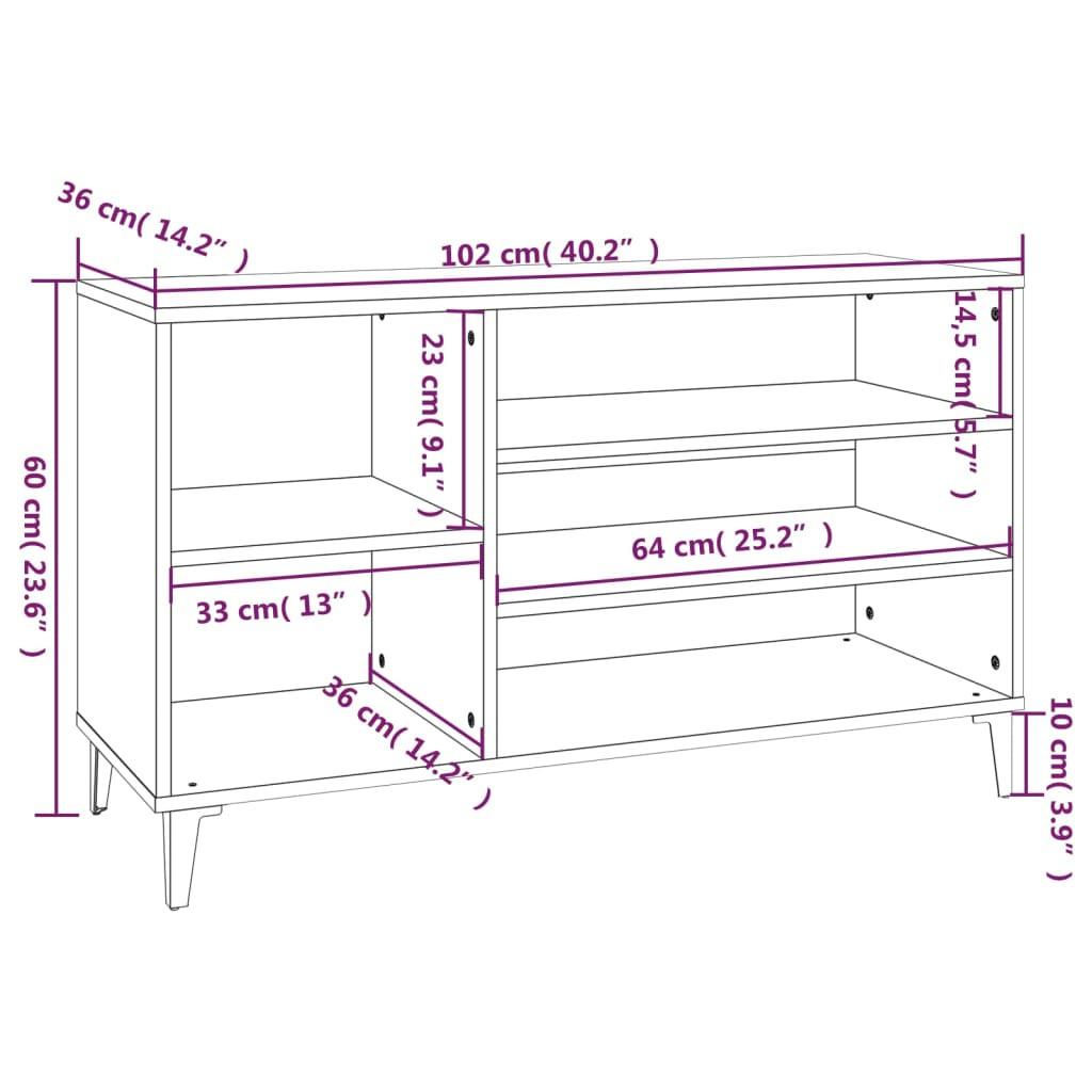 VidaXL Armoire à chaussures bois d'ingénierie  