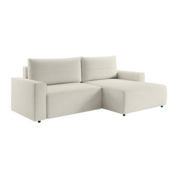 Ecksofa mit Schlaffunktion - Ecke rechts - Strukturstoff - Beige - VESATO