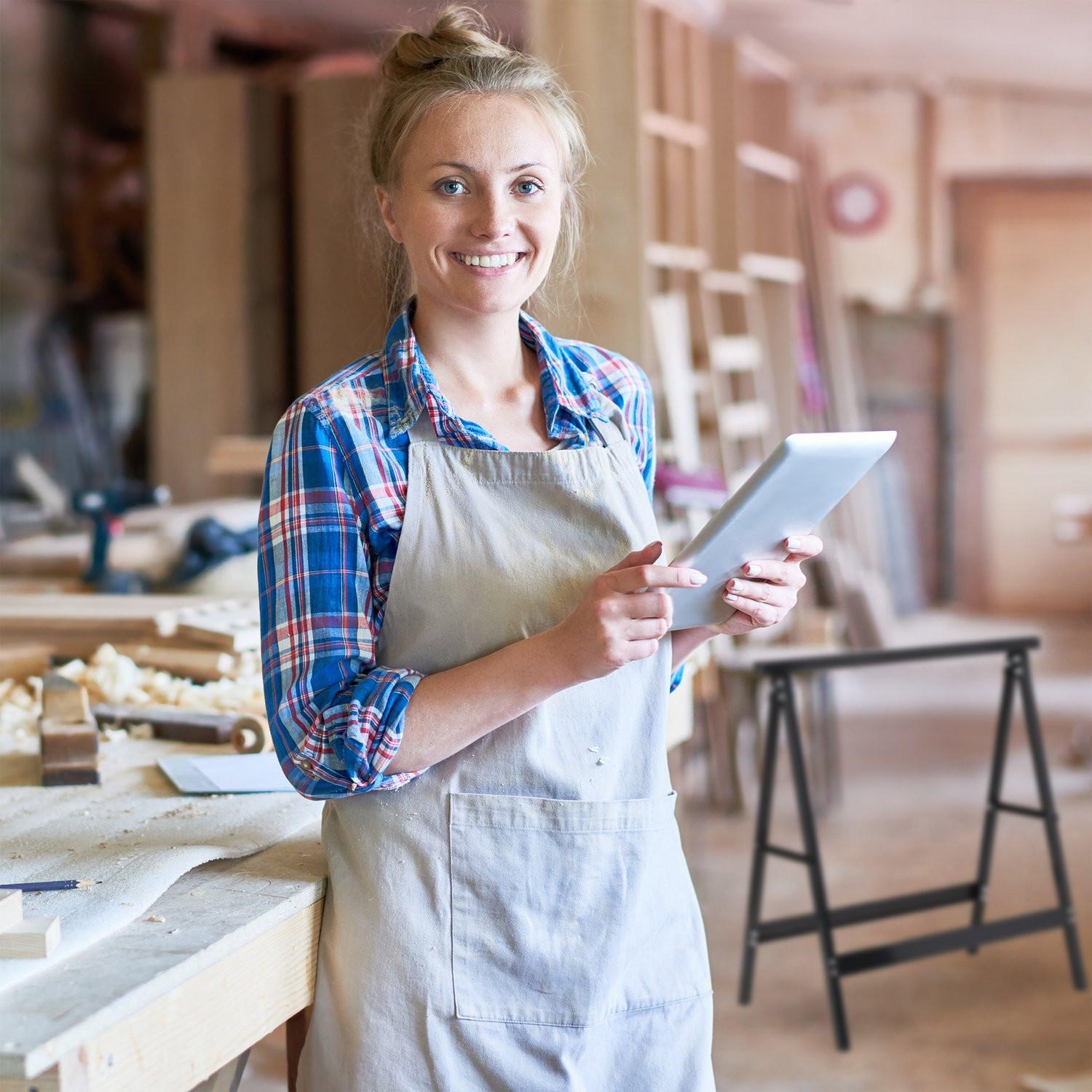 B2X Cavalletto da lavoro in acciaio, set da 2  