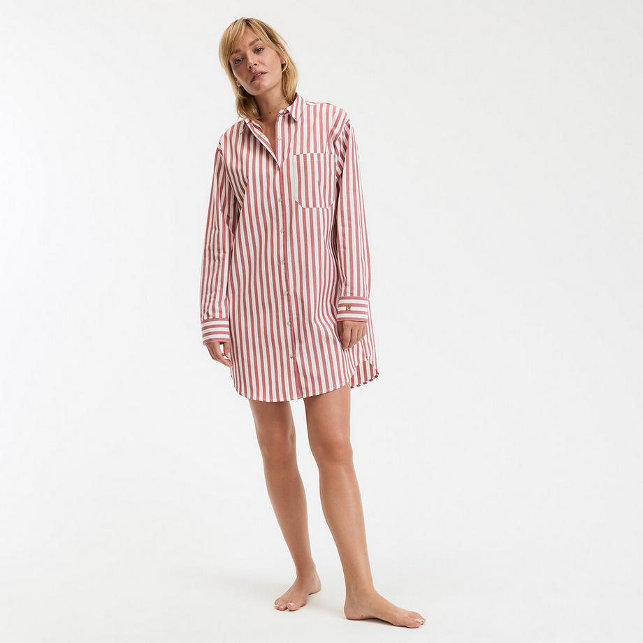 La Redoute Collections Popeline Chemise de Nuit Rayée  