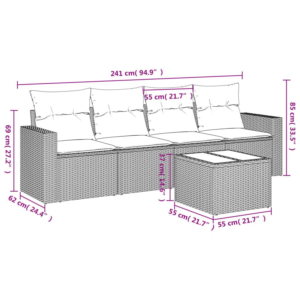 VidaXL set divano da giardino Polirattan  