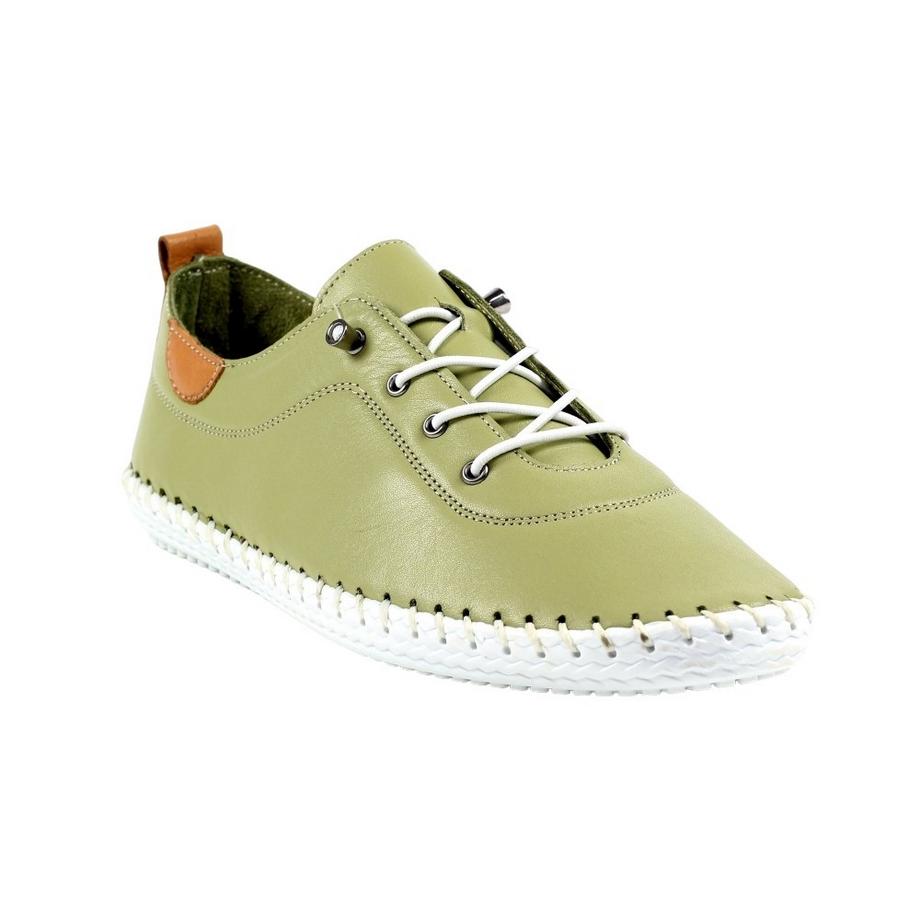 Leinenschuhe St Ives, Leder