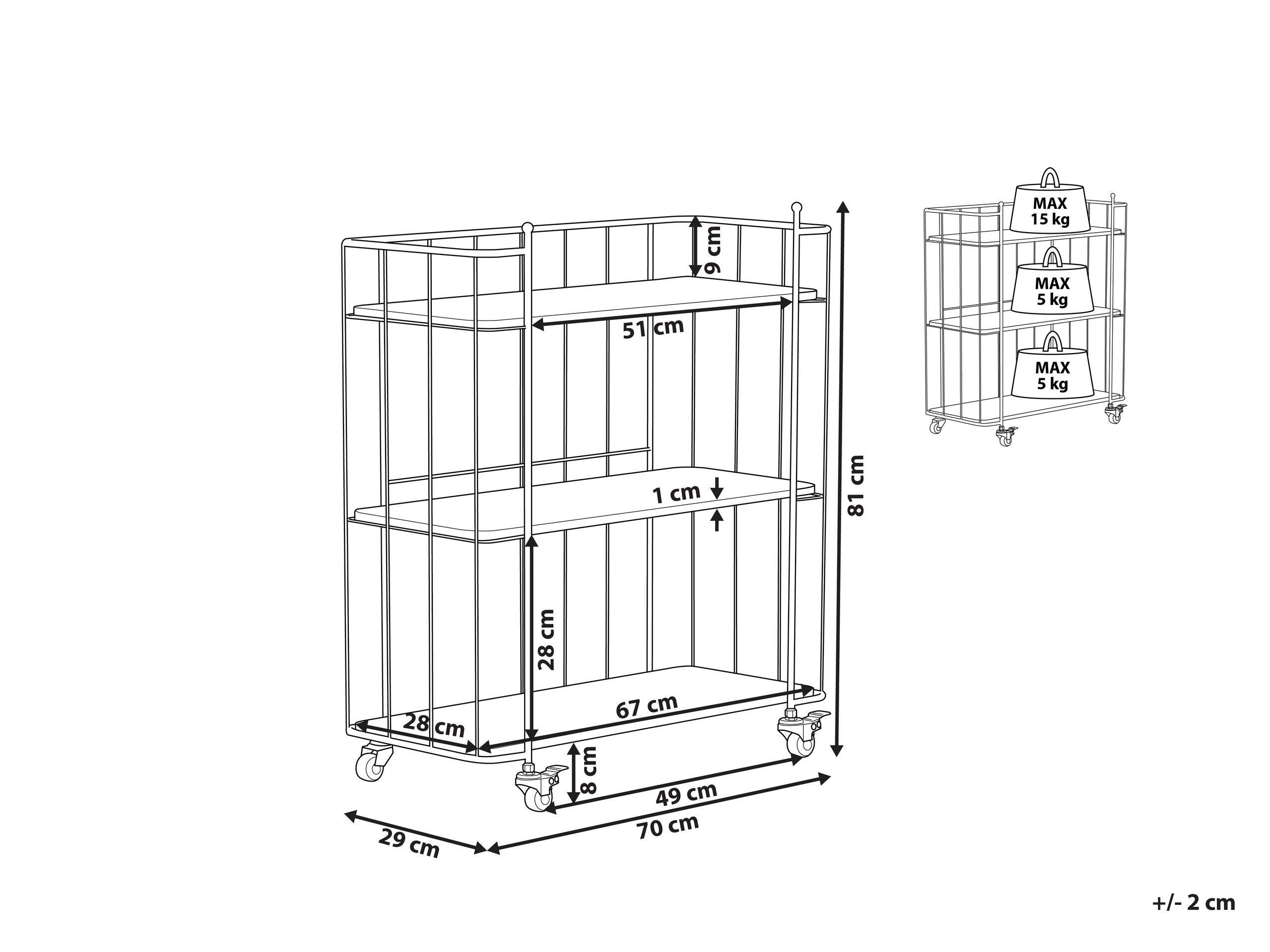 Beliani Carrello portavivande en Metallo Industriale GABBS  