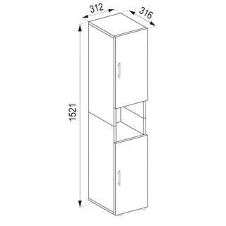 VCM Holz Badmöbel Stand Badregal Badezimmer Badschrank Hochschrank Flandu  