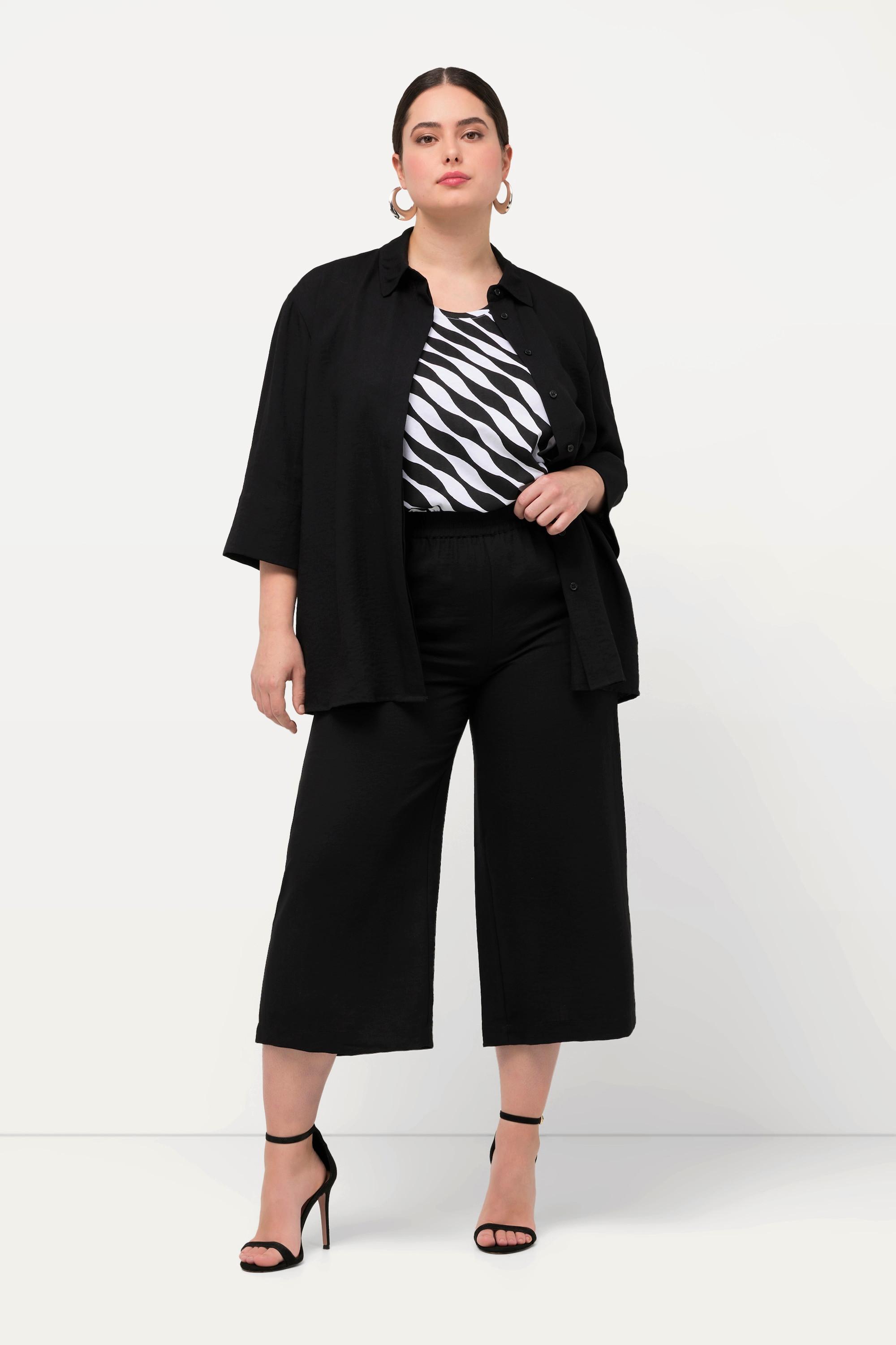 Ulla Popken  Jupe-culotte longueur mollet, jambe large et taille élastique 