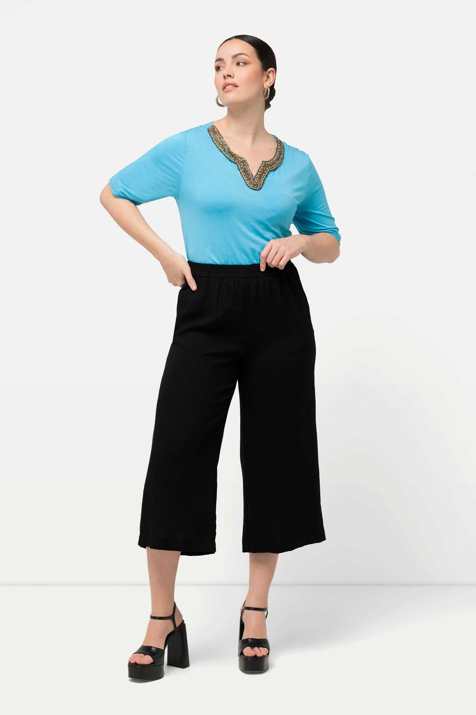 Ulla Popken  Jupe-culotte longueur mollet, jambe large et taille élastique 