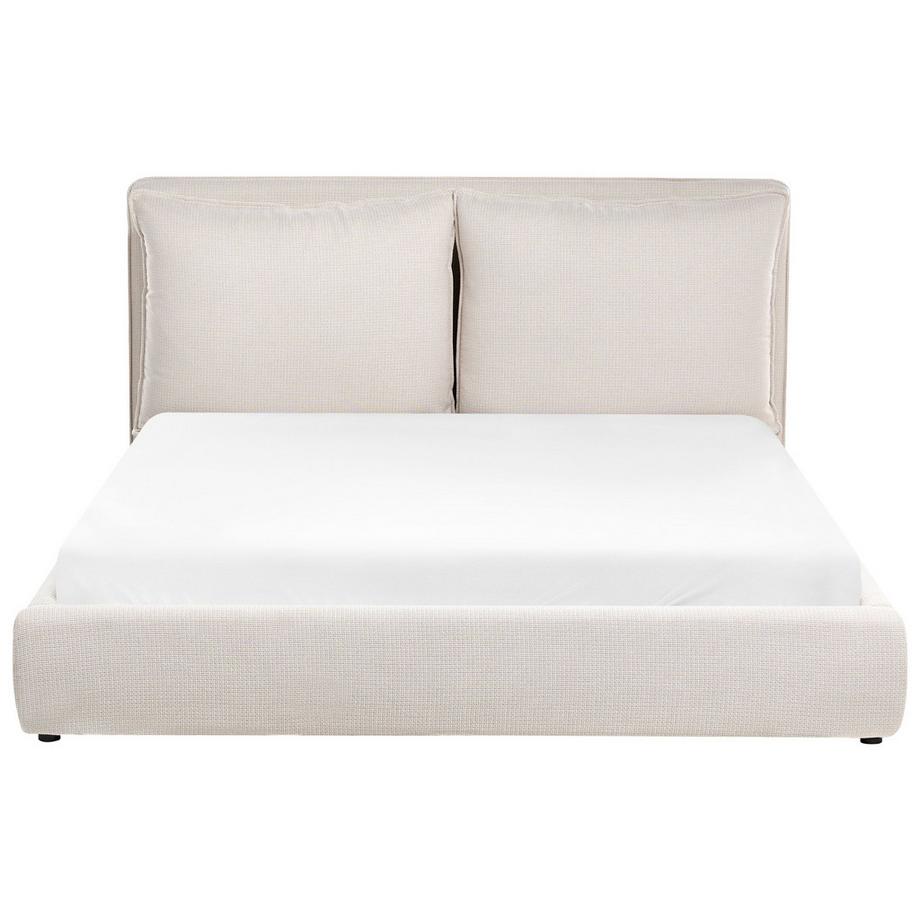 Beliani Lit avec sommier en Tissu Scandinave BAJONNA  