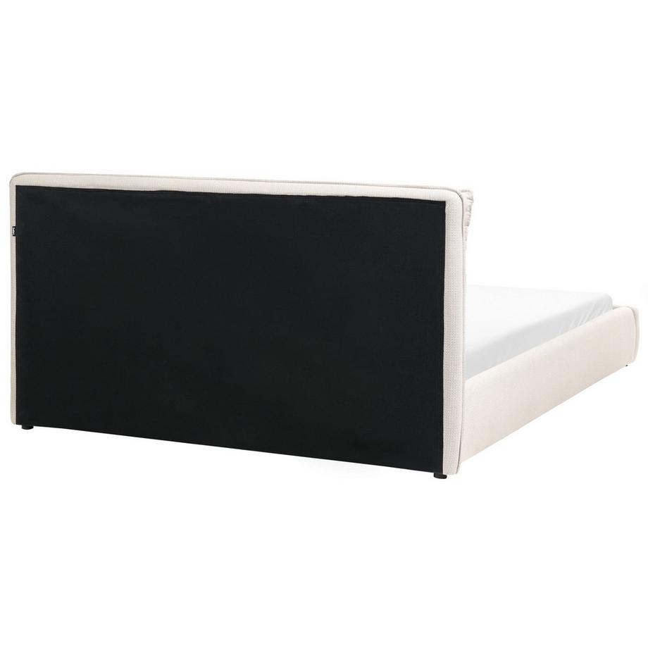 Beliani Lit avec sommier en Tissu Scandinave BAJONNA  