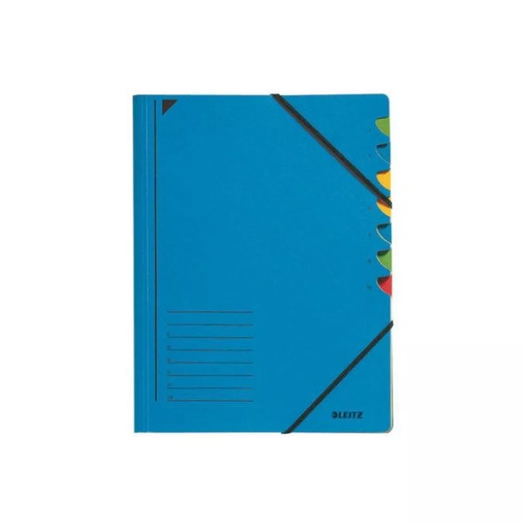 LEITZ chemise trieur, A4, carton, 7 compartiments, bleu