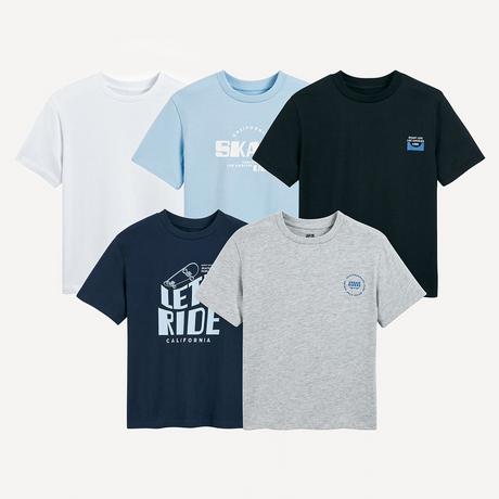 La Redoute Collections  5er-Pack T-Shirts mit Message-Print 