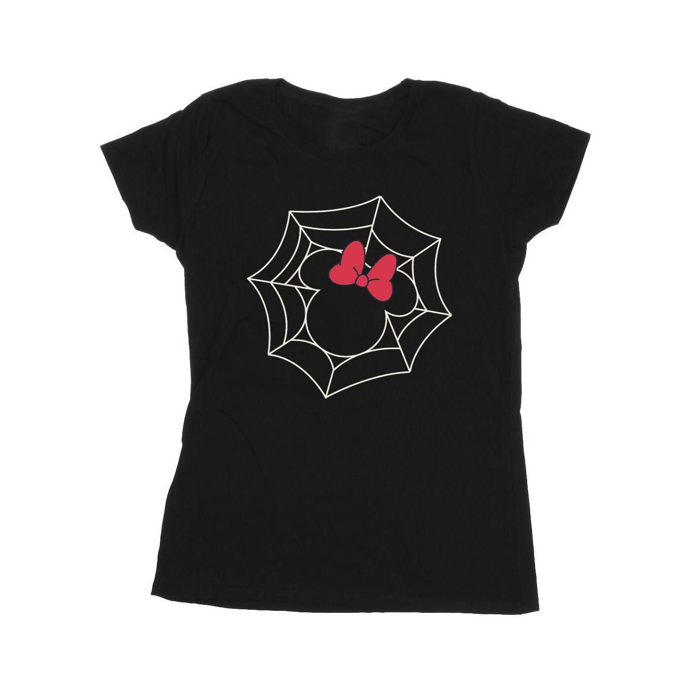 Image of Minnie Mouse Spider Web Tshirt Damen Schwarz L