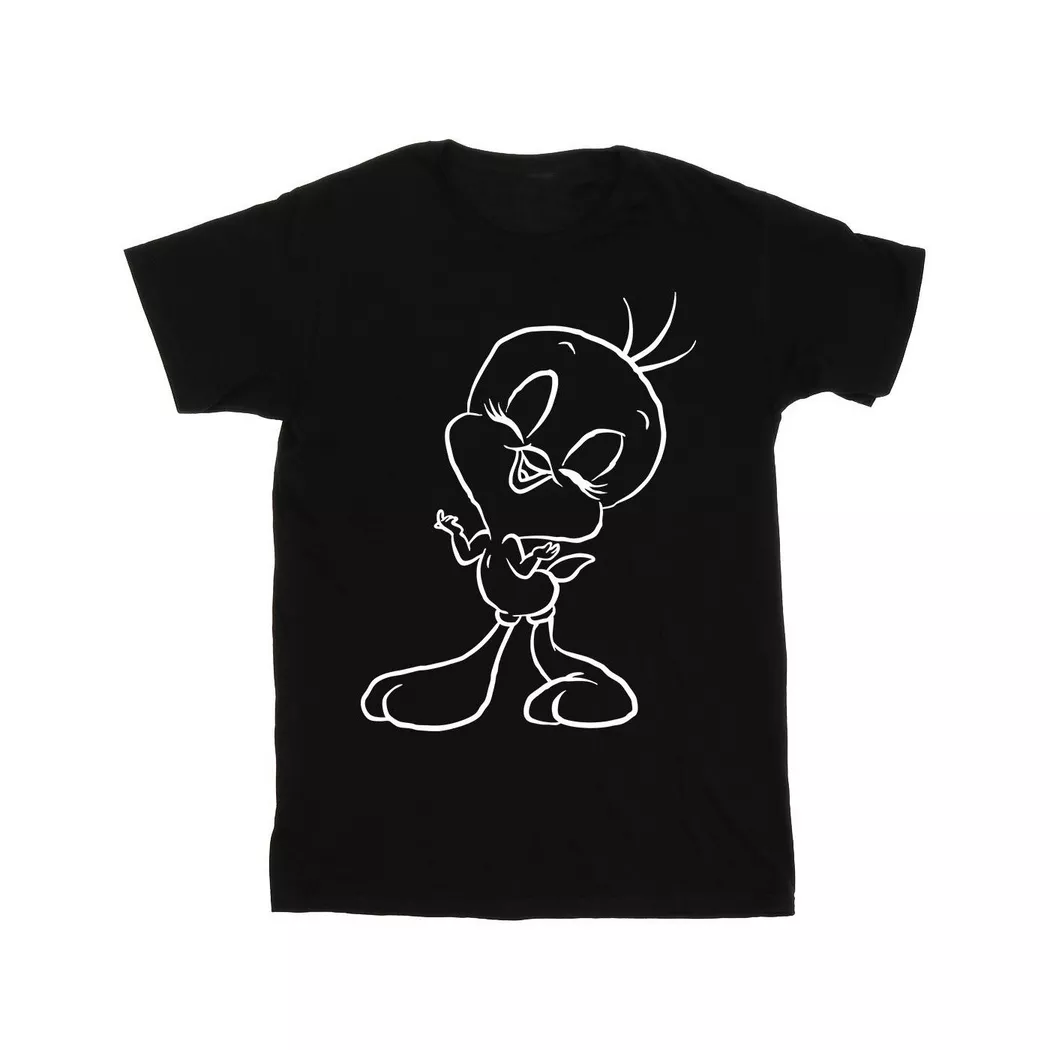 LOONEY TUNES - Tweety Pie Outline TShirt, für Damen, Schwarz, Größe S