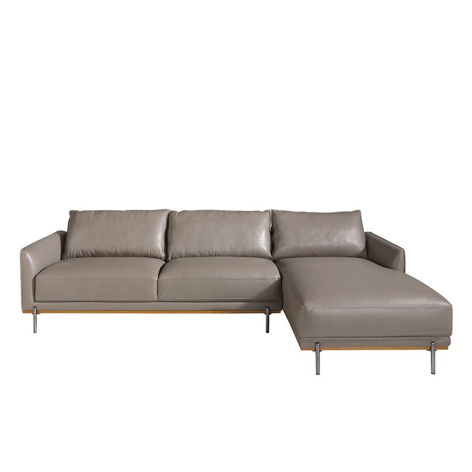 ANGEL CERDA Sofa chaise longue in Leder und Stahl  