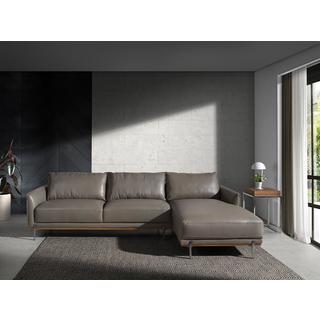 ANGEL CERDA Sofa chaise longue in Leder und Stahl  