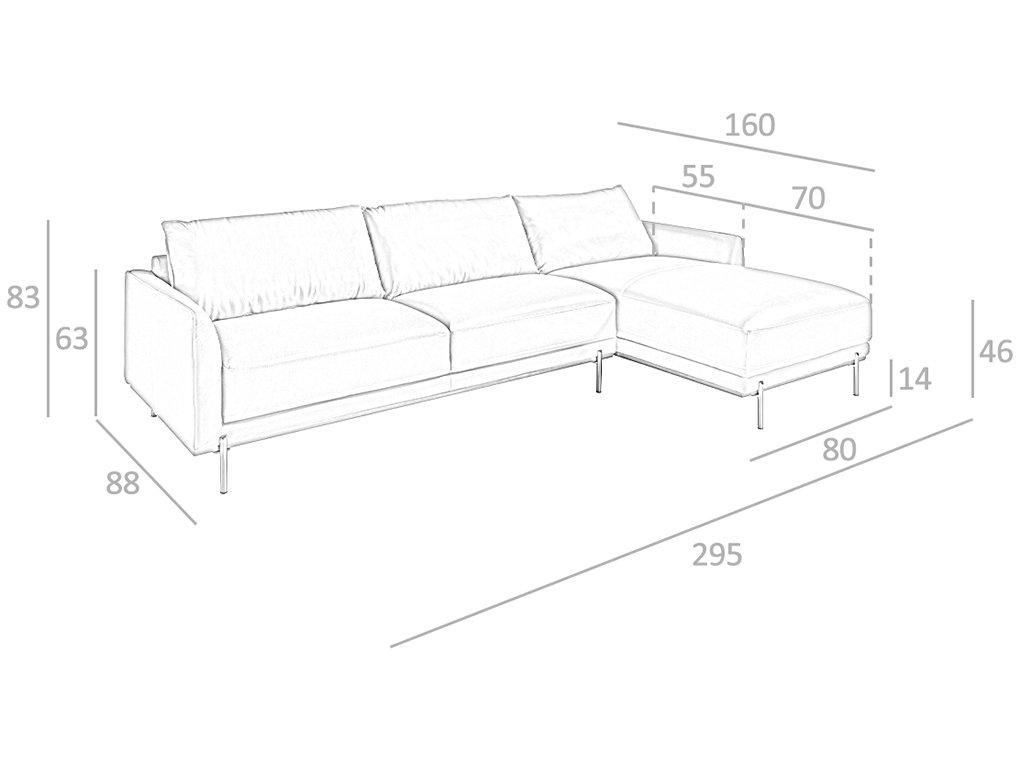 ANGEL CERDA Sofa chaise longue in Leder und Stahl  