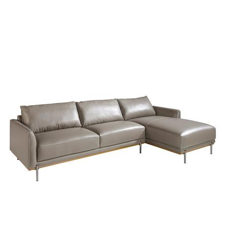 ANGEL CERDA Sofa chaise longue in Leder und Stahl  