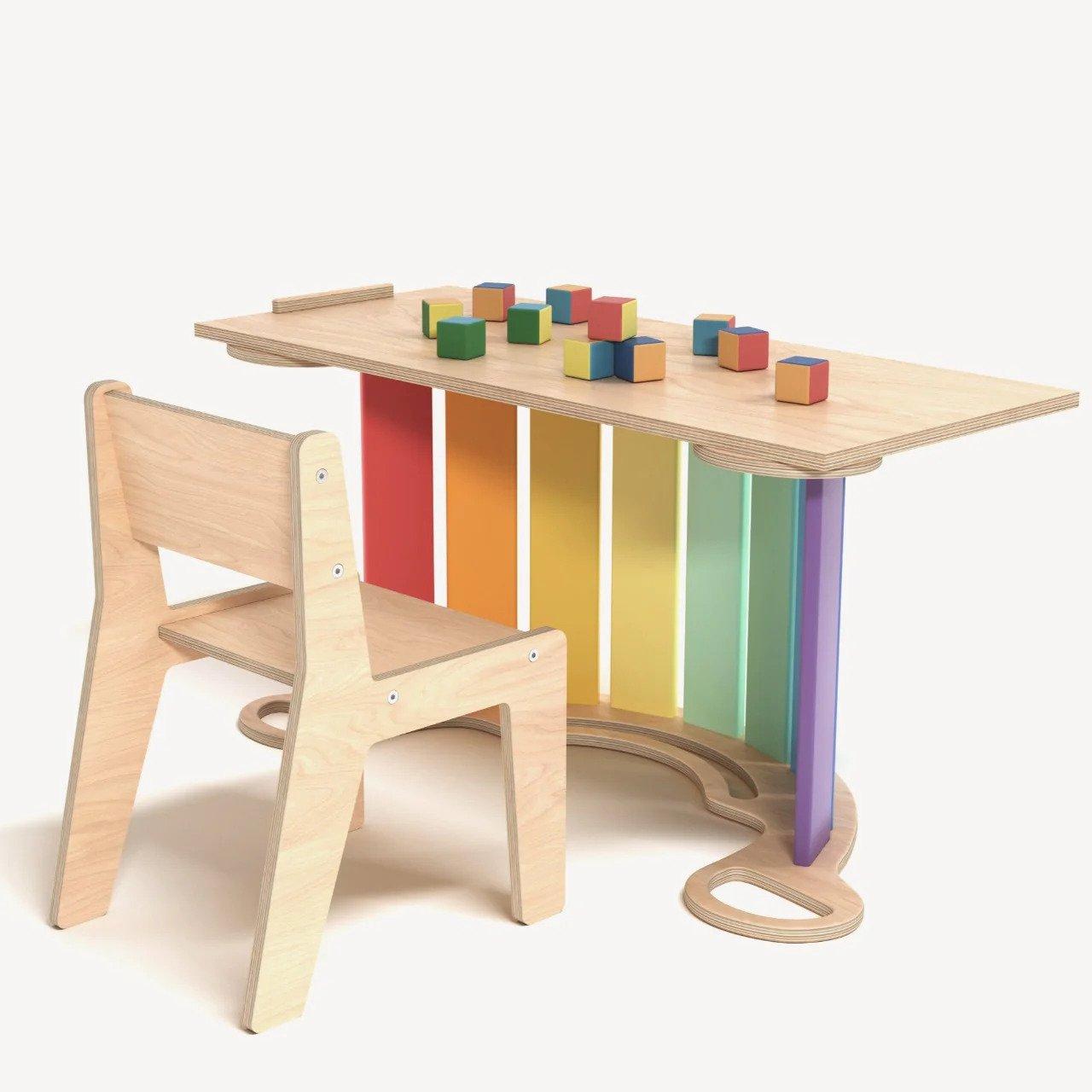 Montessori  Set-Wippe/Rutsche/Stuhl - Hell Montessori® by Busy Kids 