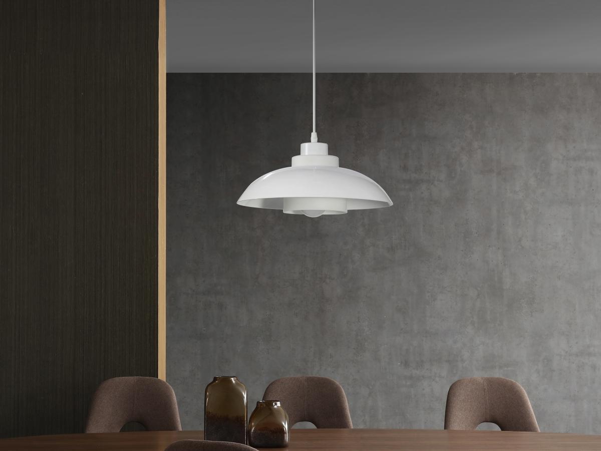 Vente-unique Lampadario in Metallo D. 34 x H. 120 cm Bianco - BRILIVA  