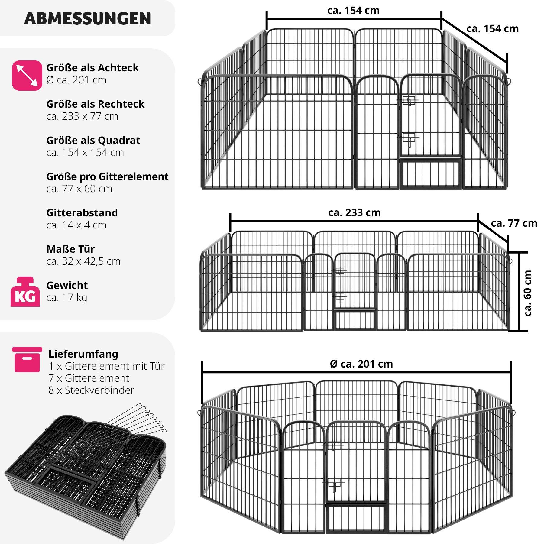 Tectake  Welpenauslauf 8-eckig 