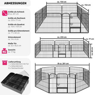 Tectake  Welpenauslauf 8-eckig 