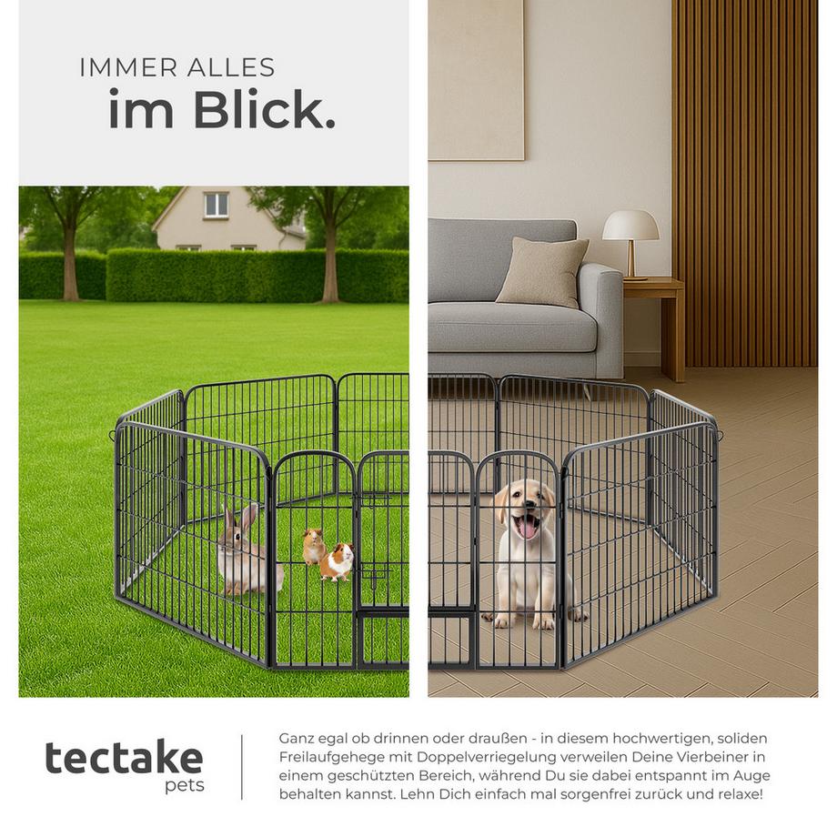 Tectake  Recinto per cuccioli Lisa  8 pezzi, pieghevole 