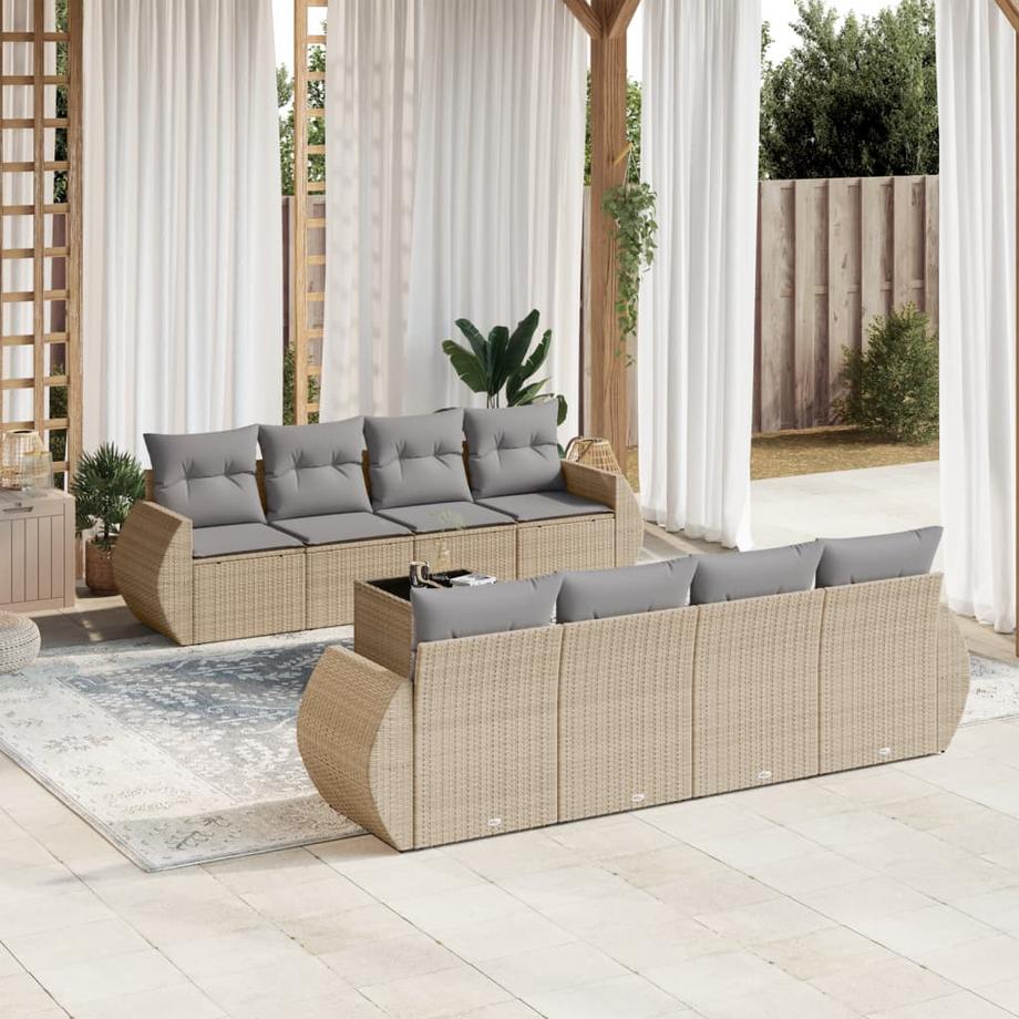 VidaXL Ensemble de canapés de jardin rotin synthétique  