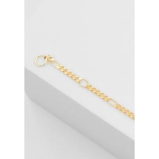 MUAU Schmuck  ID-Bracelet Figaro Gelbgold 750 Diamant 0.0075ct. 1.8mm, 14cm 