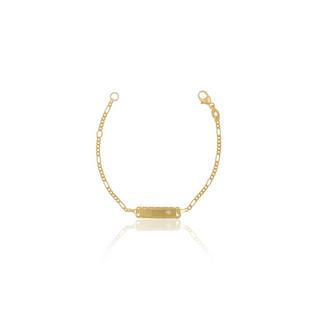 MUAU Schmuck  ID-Bracelet Figaro Gelbgold 750 Diamant 0.0075ct. 1.8mm, 14cm 