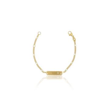 ID-Bracelet Figaro Gelbgold 750 Diamant 0.0075ct. 1.8mm, 14cm