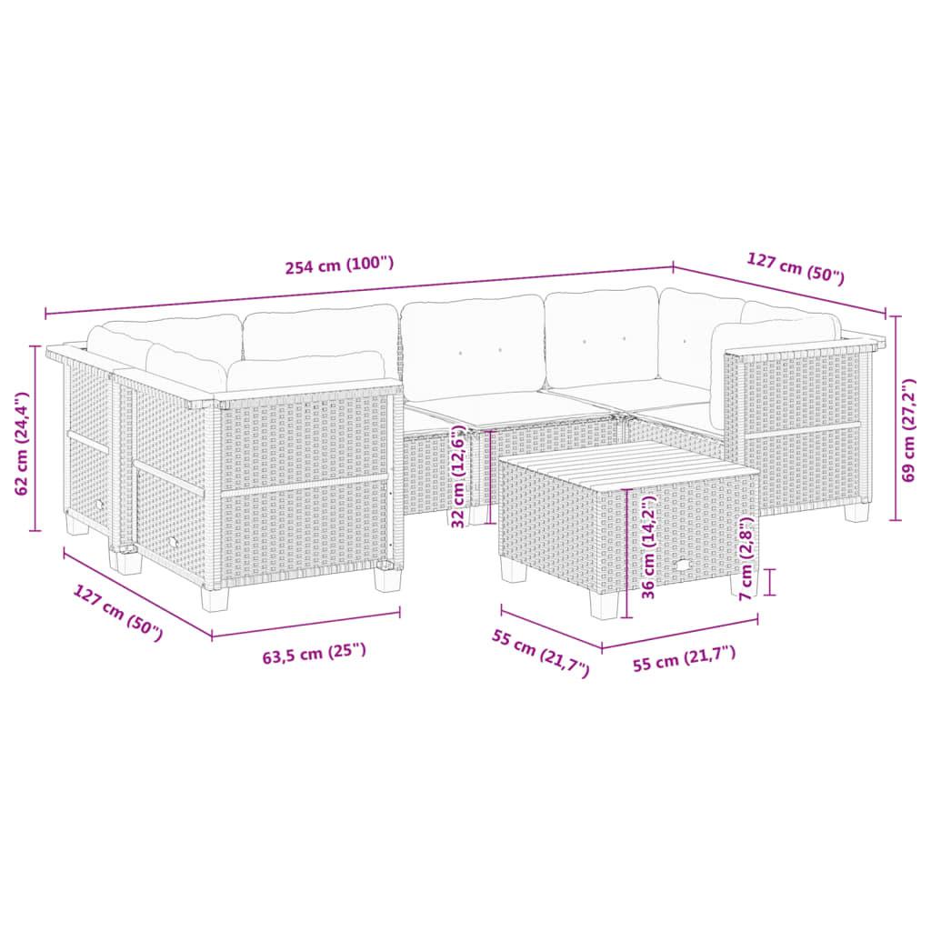 VidaXL Ensemble de canapés de jardin rotin synthétique  