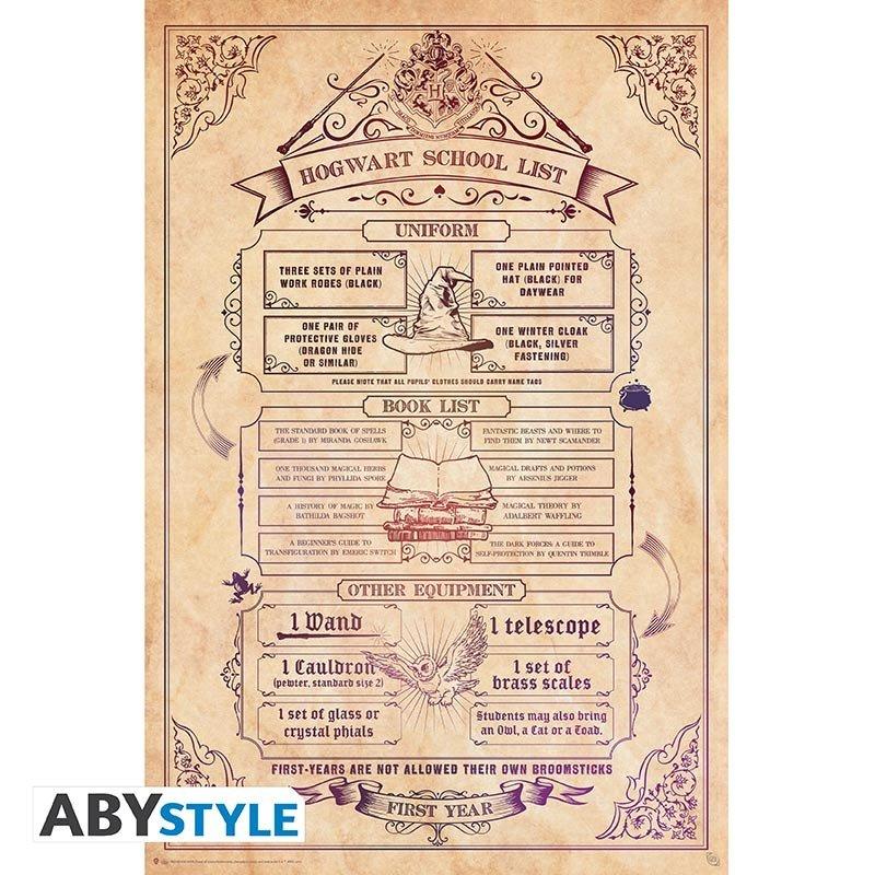 Abystyle Poster - Gerollt und mit Folie versehen - Harry Potter - Schulbedarf  