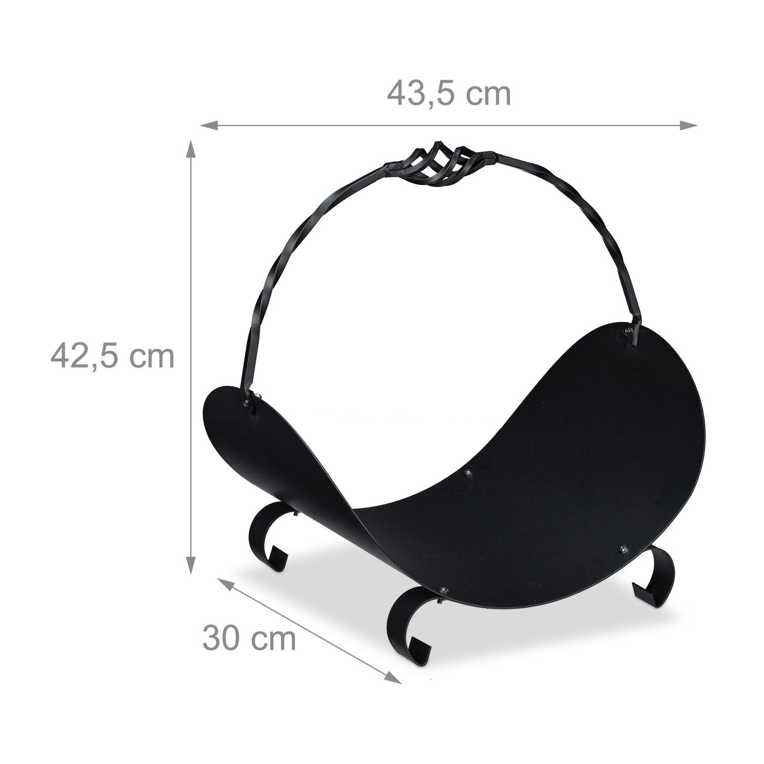 Northio Cesto porta legna nero  