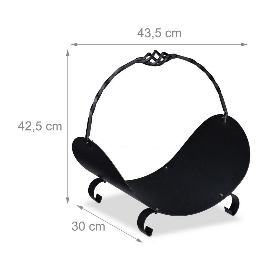 Northio Kaminholzkorb in Schwarz  