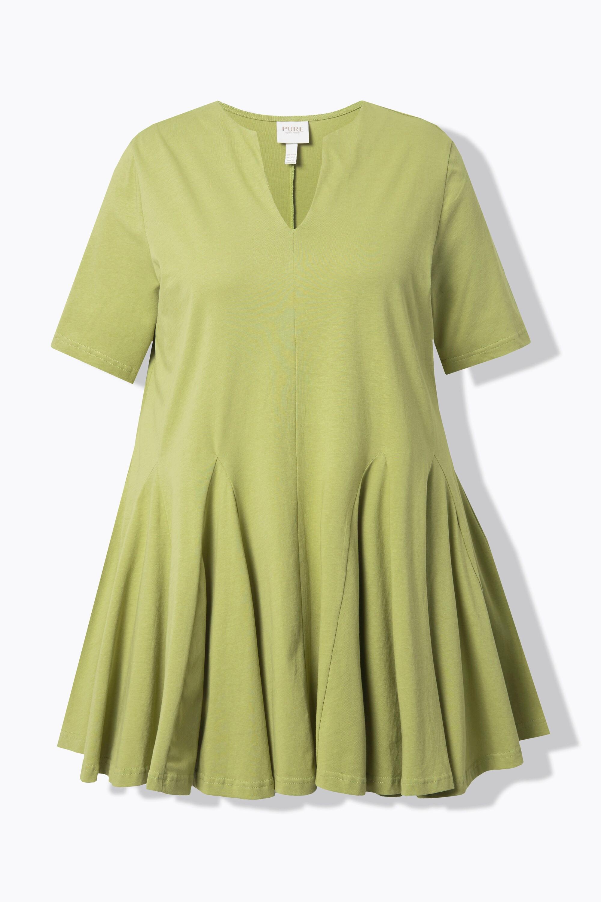 Ulla Popken T-Shirt Taglio Svasato Scollo a Tunica Mezze Maniche  