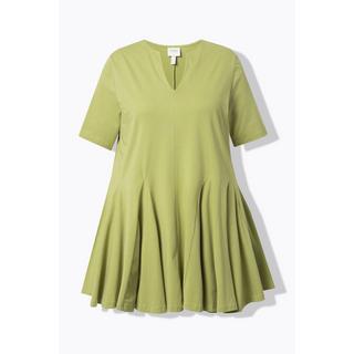 Ulla Popken T-Shirt Taglio Svasato Scollo a Tunica Mezze Maniche  