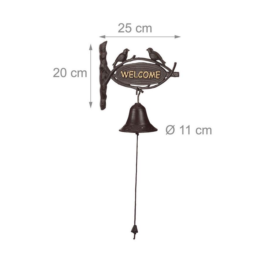 B2X  Türklingel Gusseisen WILLKOMMEN 